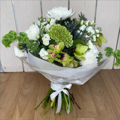 Forever Yours - Show your affection with this fabulous hand-tied  featuring white oriental lilies and foliage.