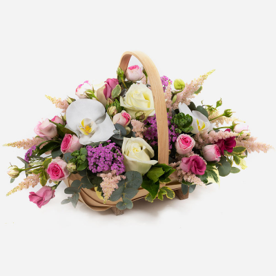 Graceful Beauty - A luxurious basket made with a fabulous selection of flowers to create the perfect gift.
